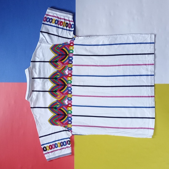 Vintage 90s HEAD Colourful Funky Pattern Polo T-Shirt - Picture 9 of 9